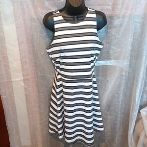 H&M Striped Dress, M, Racer-back, Black & White